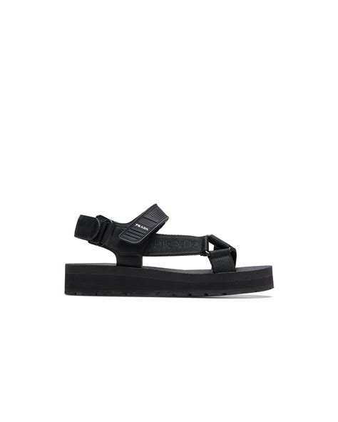 prada nylon strap sandals|Prada transparent sandals.